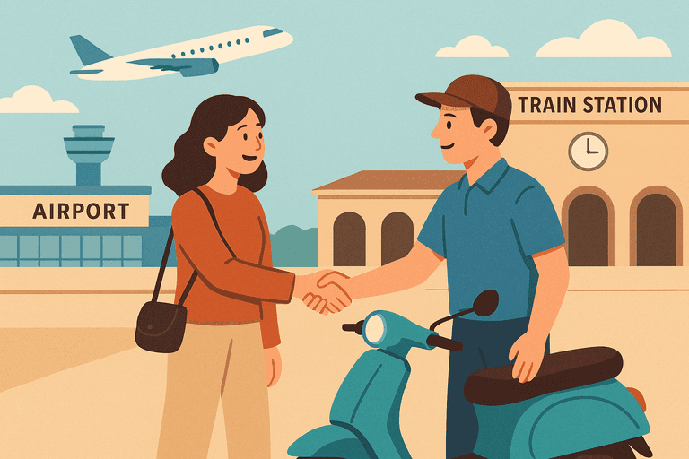 Livraison à l'aéroport ou à la gare